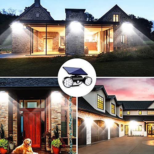 aurora-Xiong Solar Outdoor Lights Motion Sensor Waterproof, LED Security Light for Garden Yard Path Front Door Garage Patio Street Driveway with Dual Head 2 Pack