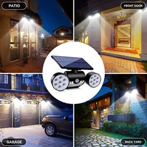 aurora-Xiong Solar Outdoor Lights Motion Sensor Waterproof, LED Security Light for Garden Yard Path Front Door Garage Patio Street Driveway with Dual Head 2 Pack