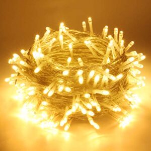 ideaals expandable 82ft 200 led christmas string lights for outdoor/indoor, 8 lighting modes plug in fairy string lights for xmas tree decor bedroom wedding holiday party garden – warm white