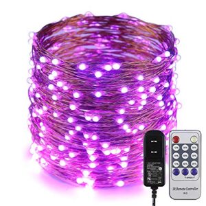 er chen fairy lights plug in, 99ft/30m 300 led starry string lights outdoor/indoor waterproof copper wire decorative lights for bedroom, patio, garden, party, christmas tree (purple)