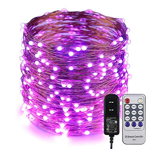 ER CHEN Fairy Lights Plug in, 99Ft/30M 300 LED Starry String Lights Outdoor/Indoor Waterproof Copper Wire Decorative Lights for Bedroom, Patio, Garden, Party, Christmas Tree (Purple)