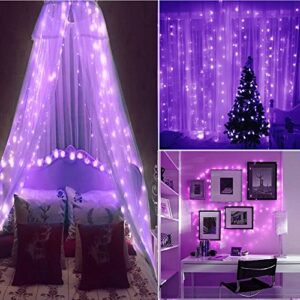ER CHEN Fairy Lights Plug in, 99Ft/30M 300 LED Starry String Lights Outdoor/Indoor Waterproof Copper Wire Decorative Lights for Bedroom, Patio, Garden, Party, Christmas Tree (Purple)