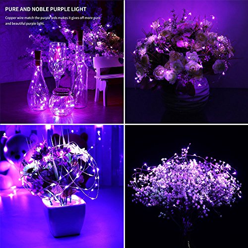 ER CHEN Fairy Lights Plug in, 99Ft/30M 300 LED Starry String Lights Outdoor/Indoor Waterproof Copper Wire Decorative Lights for Bedroom, Patio, Garden, Party, Christmas Tree (Purple)