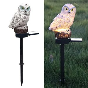 ivolks Solar Garden Lights Outdoor Resin Owl Powered with Stake Waterproof Decorative for Patio Pathway Courtyard Lawn