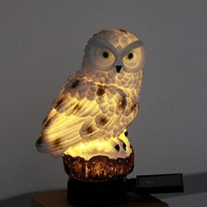 ivolks Solar Garden Lights Outdoor Resin Owl Powered with Stake Waterproof Decorative for Patio Pathway Courtyard Lawn