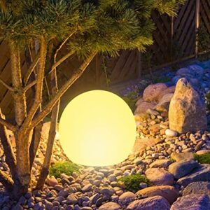 solar garden globe light outdoor, 8in led solar glowing ball light w/remote+ground stake, 16 rgb color changing waterproof solar yard light, landscape lighting mood lamp for patio pathway lawn decor