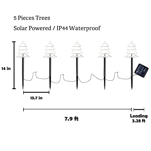 ooLALoo Solar Led Pathway Lights Christmas Tree Path Light for Christmas Holiday Decoration Waterproof Garden Light Yard Decoration Warm White (Trees)