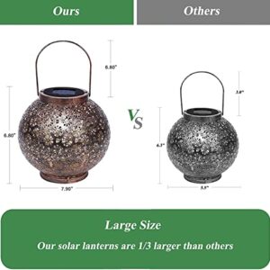 Solar Lantern Outdoor Hanging Lights 2022 New Version Largest and Brightnest Solar Lights Waterproof Metal Table Lamp for Garden, Yard, Tabletop, Patio, Lawn Decorative