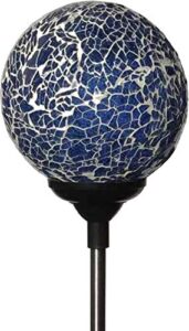 solar blue mosaic glass ball light (ocean blue color), garden decor stake multi-color color change yard led lamp light