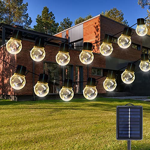 ooLALoo Solar Globe String Light 14 FT Outdoor Led Patio Light Waterproof Warm White Light for Balcony Deck Porch Garden Decoration