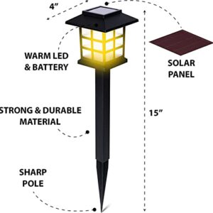 Zone Tech Outdoor Solar Powered Light – LED 24 Pack Bright Premium Quality Rain-Proof Walkway Path Patio Yard Lawn Garden LED Lamp (24 Pieces)