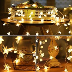 star led string lights – 70 led 33 ft twinkle star battery operated fairy lights waterproof for outdoor, indoor, bedroom, wedding, party, christmas halloween garden decorations