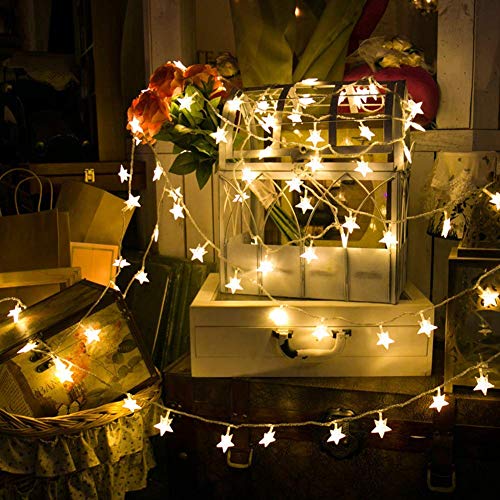 Star LED String Lights - 70 LED 33 FT Twinkle Star Battery Operated Fairy Lights Waterproof for Outdoor, Indoor, Bedroom, Wedding, Party, Christmas Halloween Garden Decorations