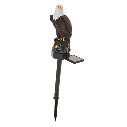 LABRIMP Lawn Decoration LED Balcony Decor Lamppost Solar Stake Lights Stakes Decorative Figurine Owl Patio Ground Outdoor Pathway Garden Light Ornament for Lamp Insert Yard Eagle