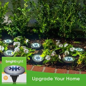 BrightRight Outdoor Solar Pathway Disk Lights (12 Lights) 8 White LED, Waterproof Decorative Landscape Lighting for Yard, Garden, Patio, Lawn, Deck, Pathway, Driveway - Dusk to Dawn