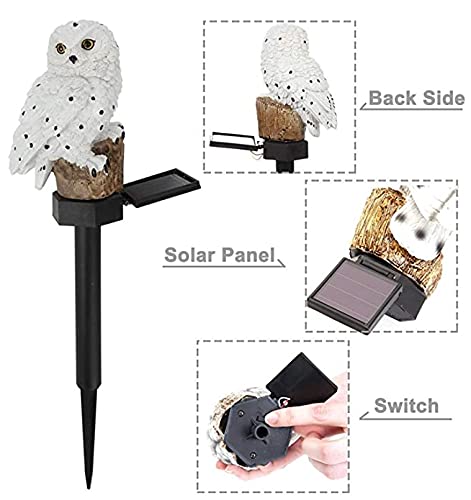 JMDQ Factory Outdoor Owl Solar Powered LED Light Waterproof Garden Decoration, Lawn, Patio, Balcony Lighting, White