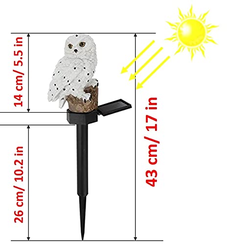 JMDQ Factory Outdoor Owl Solar Powered LED Light Waterproof Garden Decoration, Lawn, Patio, Balcony Lighting, White