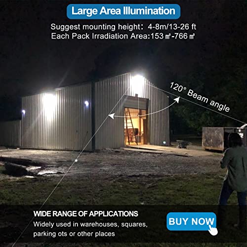 150W LED Outdoor Flood Parking Lot Light, 5000K Daylight White, 21000lm Super Bright, Dusk to Dawn Photocell Sensors, IP65 Waterproof Security Light for Gardens Yards (2 Pack)