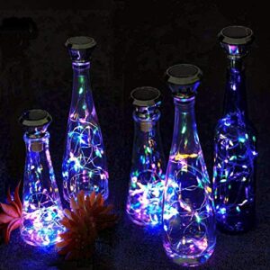 Solar Wine Bottle Lights，Diamond Wine Cork Lights 12 Pack 20LED Solar Powered Decorations Indoor/Outdoor Garden Mini String Lights for DIY/Decor/Party/Wedding/Christmas/Halloween-Mixed Packaging