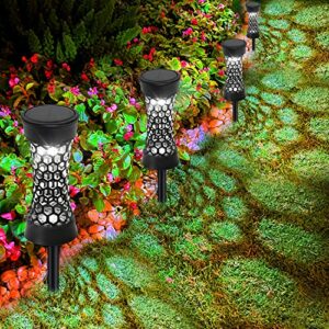 bebrant solar lights outdoor, upgraded solar pathway lights outdoor with ip65 waterproof & longer working time solar landscape lighting solar garden lights auto on/off for yard walkway patio (4 pack)