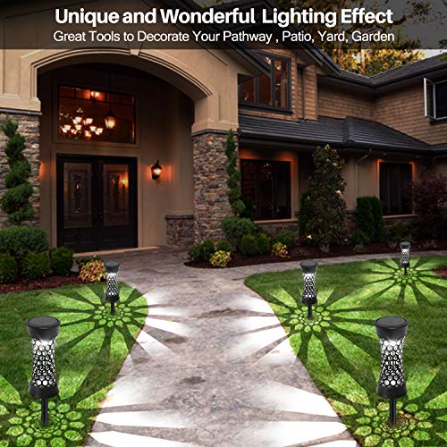 Bebrant Solar Lights Outdoor, Upgraded Solar Pathway Lights Outdoor with IP65 Waterproof & Longer Working Time Solar Landscape Lighting Solar Garden Lights Auto ON/Off for Yard Walkway Patio (4 Pack)