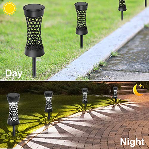 Bebrant Solar Lights Outdoor, Upgraded Solar Pathway Lights Outdoor with IP65 Waterproof & Longer Working Time Solar Landscape Lighting Solar Garden Lights Auto ON/Off for Yard Walkway Patio (4 Pack)