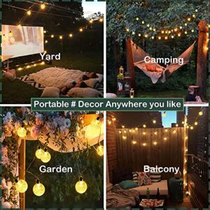 Globe String Lights, 14Ft/30 LED Fairy String Lights Starry, 8 Modes Outdoor Indoor Battery Operated Lights with Timer Christmas Decorations Lights for Patio Garden Bedroom Party Wedding Warm White