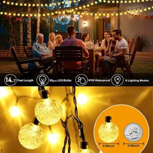 Globe String Lights, 14Ft/30 LED Fairy String Lights Starry, 8 Modes Outdoor Indoor Battery Operated Lights with Timer Christmas Decorations Lights for Patio Garden Bedroom Party Wedding Warm White