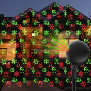 christmas lights outdoor laser projector waterproof outside xmas projection light show led spotlight display lazer landscape lighting with remote for holiday yard garden decorations