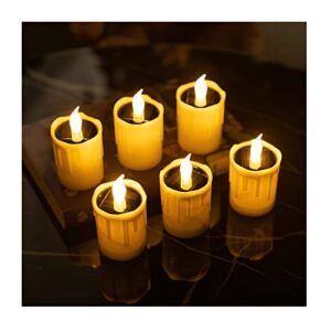wagjier,6pcs,solar candles,tea lights candles,flameless candles,cafe lights,solar rechargeable battery,for garden and living room decoration (white)