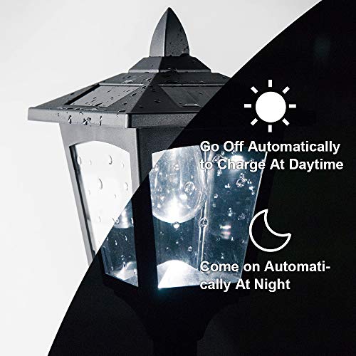 Chason Solar Post Lights Outdoor,Post Lantern with Mount Base,Waterproof Post Cap Light for Fence Deck, Garden,Landscape, 4×4 or 6×6 Posts (Pack of 2)