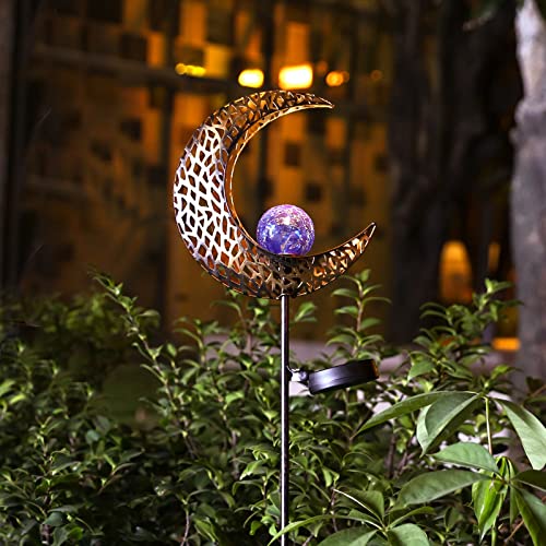 SHICHAO Solar Outdoor Waterproof Lights, Crescent-Shaped Appearance, Suitable for Garden Decoration, can Also be Given to Friends as a Landscape Decoration for Christmas Parties.