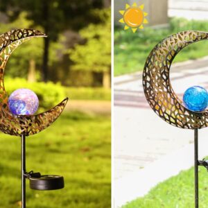 SHICHAO Solar Outdoor Waterproof Lights, Crescent-Shaped Appearance, Suitable for Garden Decoration, can Also be Given to Friends as a Landscape Decoration for Christmas Parties.