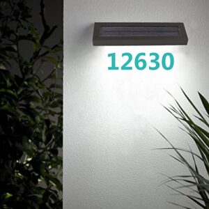 Solar Lights Outdoor for House Numbers - Black Aluminum Adjustable Angle Outdoor Solar Light for Address Sign Plate - Wall Light for Home,Garden,Patio and Yard