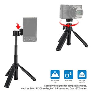 JJC 2 in 1 Extendable Mini Vlogging Tripod & Selfie Stick for Sony ZV-1F ZV-1 ZV-E1 RX100 VII A6000 A6100 A6300 A6400 A7C Canon EOS M50 M6 Mark II R7 R10 G7X Mark III II Panasonic G100 GX85 G9 & More