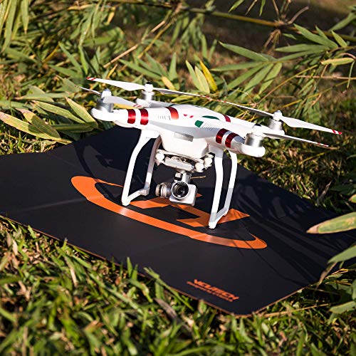 VCUTECH Drone Landing Pad Weighted 25 inch(65cm) for DJI Mini 3 Pro Accessories, Mavic 3, Mavic Air 2/2S, DJI Mini 2 Accessories, DJI FPV Drone, DJI Avata Fly More Kit Drone Accessories (Black)