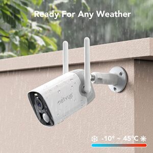 NETVUE Security Camera Wireless Outdoor Combination USB Solar Panel Suit, 2K Color Night Vision AI Motion Detection IP65 Weatherproof Spotlight Siren Alarm Cloud/SD Storage