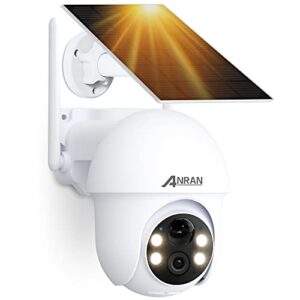 anran security camera wireless outdoor with 360° view, solar outdoor camera with smart siren (q01-5mp)