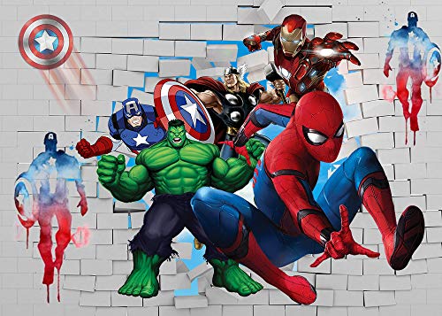 Spiderman Theme Backdrop 5x3ft White Brick Wall Photo Super City Spiderman Background for Superhero Spiderman Kids Birthday Party Photography Decoration Banner