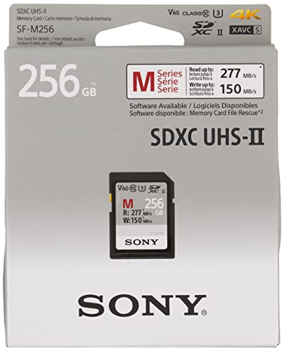 Sony M series SDXC UHS-II Card 256GB, V60, CL10, U3, Max R277MB/S, W150MB/S (SF-M256/T2)