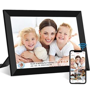 frameo wifi digital picture frame, 10.1 inch smart digital photo frame 1280×800 ips lcd touch screen, auto-rotate, built-in 16gb storage, share photos or videos instantly via frameo app from anywhere
