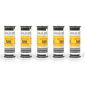 kodak professional gold 200 color negative film (120 roll film, 5-pack)