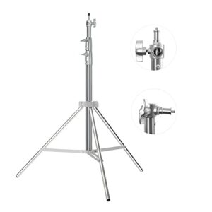 heavy duty light stand photography: stainless steel – takerers 9.2ft/110inch adjustable tripod stands with spring cushioned, 1/4″ to 3/8″ universal screw, carry bag for softbox, strobe(max load: 22lb)