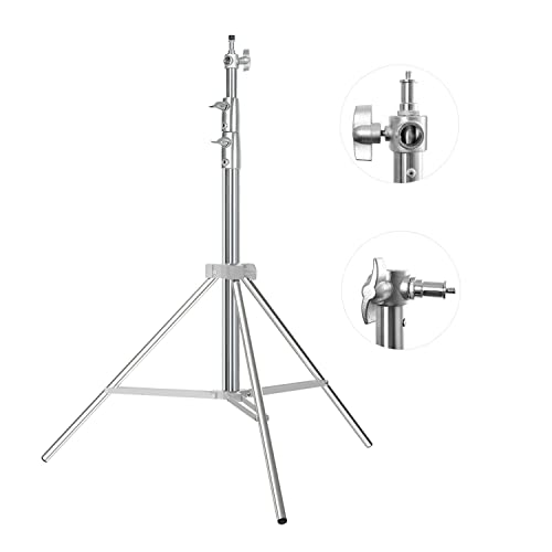 Heavy Duty Light Stand Photography: Stainless Steel - Takerers 9.2ft/110inch Adjustable Tripod stands with Spring Cushioned, 1/4" to 3/8" Universal Screw, Carry Bag for Softbox, Strobe(Max Load: 22lb)