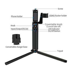 Smatree Portable Osmo Pocket 2 PowerStick(PowerBank) Compatible for DJI Osmo Pocket 2 & DJI Osmo Pocket 1, Handheld Smartphone Holder Mount Bracket with Tripod for Osmo Pocket Camera