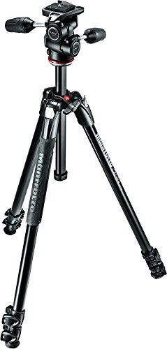 Manfrotto 290 Xtra Aluminum 3-Section Tripod Kit with 3-Way Head (MK290XTA3-3WUS) , Black