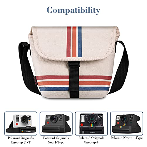 Fintie Camera Bag Compatible with Polaroid OneStep+, Onestep 2 VF, Now+ I-Type, Now I-Type Instant Film Camera - Canvas Travel Bag Soft Pouch with Adjustable Strap & Interior Pocket