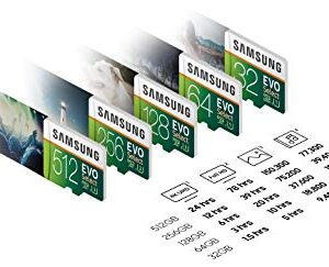 SAMSUNG EVO Select Micro SD Memory Card with Adapter, 512GB microSDXC UHS-I U3 100MB/s Full HD & 4K UHD for Photos, Videos, Music Storage, MB-ME512HA