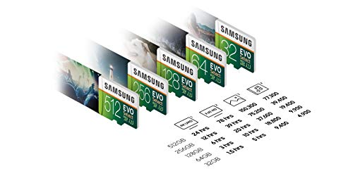 SAMSUNG EVO Select Micro SD Memory Card with Adapter, 512GB microSDXC UHS-I U3 100MB/s Full HD & 4K UHD for Photos, Videos, Music Storage, MB-ME512HA