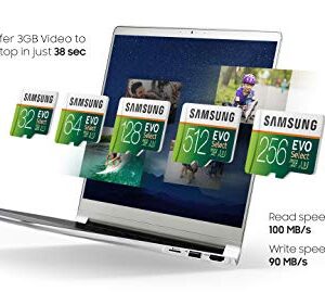 SAMSUNG EVO Select Micro SD Memory Card with Adapter, 512GB microSDXC UHS-I U3 100MB/s Full HD & 4K UHD for Photos, Videos, Music Storage, MB-ME512HA